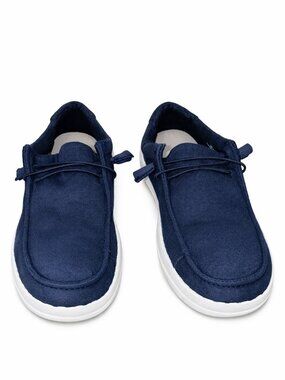 Hey Dude‑Style Navy Canvas Slip‑On Shoes Lightweight Comfort Loafers Casual